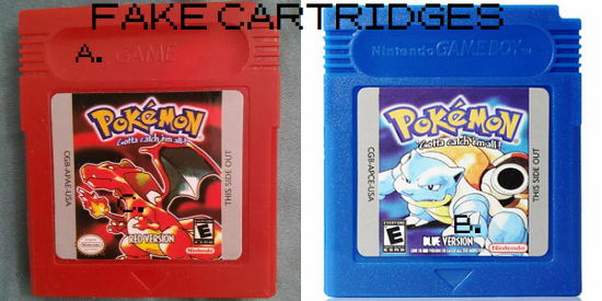 Fake Red and Blue cartridges