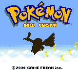 The title screen of Pokemon Gold