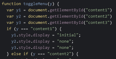 Screenshot of messy and repetitive JavaScript code