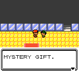 In-game dialogue that reads "MYSTERY GIFT."