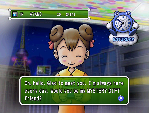 The Mystery Gift girl offering to be the player's Mystery Gift friend