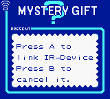 The Mystery Gift connection screen in Gold and Silver