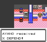 In-game dialogue reading "AYANO received X DEFEND!"